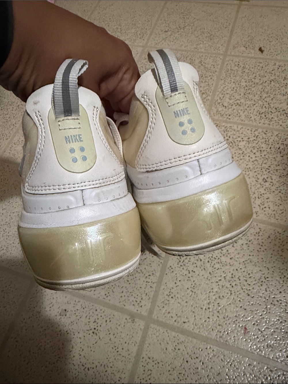 Nike Women's Cream and White Air Max-Style Low Top Sneakers - Picture 3 of 6